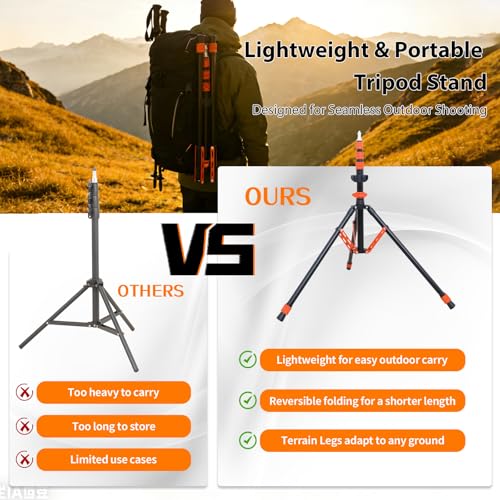 Photography Light Stand, 6.5ft Adjustable Reverse Folding Tripod Stand - color: 0range