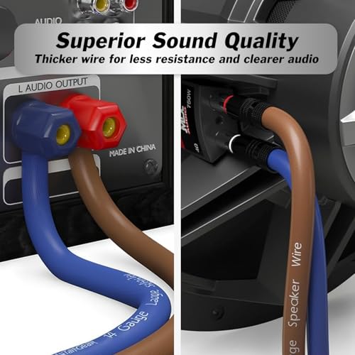 InstallGear 14 Gauge Speaker Wire Cable (500ft), 14 AWG - size: 14 Gauge (CCA) - 500 Ft