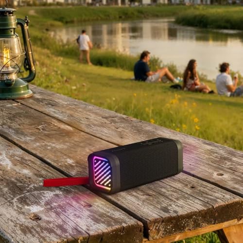 PHILIPS Portable Bluetooth Speaker, Wireless Stereo Sound Party Speaker with Deep Bass, IPX5 Waterproof, 20 Hour Playtime, Auracast & TWS Pairing, USB Playback, Bluetooth 5.4 for Outdoor & Indoor Use