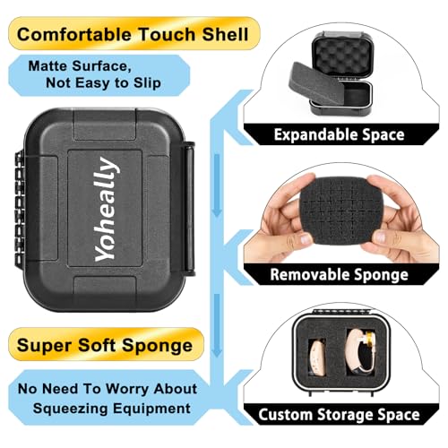 Set High Seal IPV8 Waterproof Hearing Aid Case with Extractable Sponge - color: Case