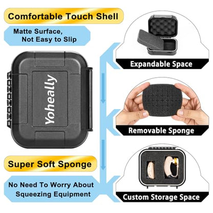 Set High Seal IPV8 Waterproof Hearing Aid Case with Extractable Sponge - color: Case