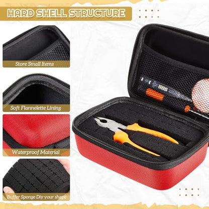 Relaxweex Hard Case with Foam, 7.1 X 4.7 X 3.1 Inch, Red | EVA Waterproof Shockproof Case, Customizable Foam for Camera Electronics Instruments, Digital Products, with Knife - color: Red, size: 7.1 x 4.7 x 3.1 inch