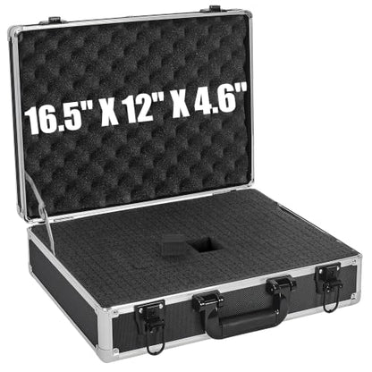 17 Inch Hard Shell Carrying Case | Ideal for Wireless Mic System Storage & Camera Gear Transportation with Customizable Pre-Diced DIY Foam - size: Inner：16.5''X 12''X 4.6''