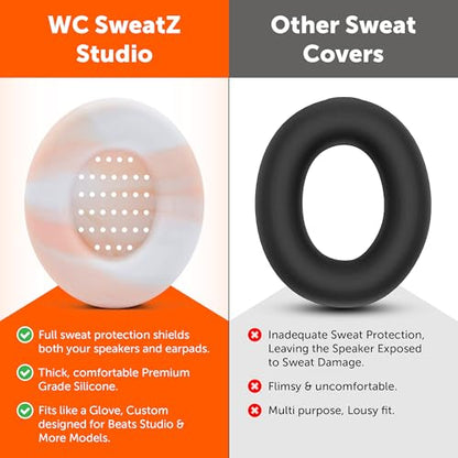 WC SweatZ Studio - Patented Covers for Beats Studio 3 (A1914) & 2 (B0500) | Made by Wicked Cushions | Made with Premium Silicone | Also fits B0501 | Pink Marble - color: Pink Marble