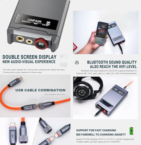 xDuoo XD05 Pro Portable DAC & Balanced Headphone Amplifier - Replaceable DAC and OP Card, Output Power reaches 2000mW