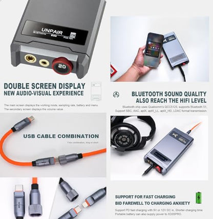 xDuoo XD05 Pro Portable DAC & Balanced Headphone Amplifier - Replaceable DAC and OP Card, Output Power reaches 2000mW