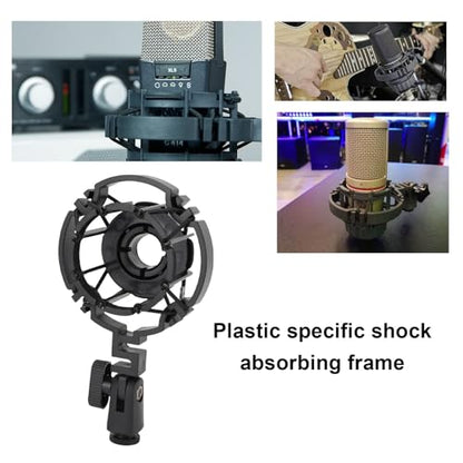 ABS Microphone Shock Mount for C2000 C3000 C4000 C214 C314 C414, Anti Vibration Mic Holder Clip for Studio Recording Boom Arm Stand