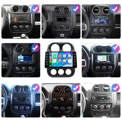 9'' Car Stereo for Jeep Compass Patriot 2010-2016 with Wireless Carplay Android Auto, Android 13 Touch Screen Car Radio Receiver with GPS WiFi BT EQ DSP FM SWC Mic Backup Camera 2+32GB - style: 9 INCH