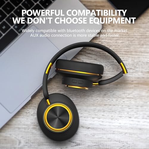 H8 BT 5.4 ANC Noise Cancelling Over-Ear Wireless Headphones (Black) | Deep Bass,120H Playtime,Foldable,High-Protein Ear Pads,1.5m 3.5mm AUX Cable,for Driving,Office,Travel,Online Class - color: Black