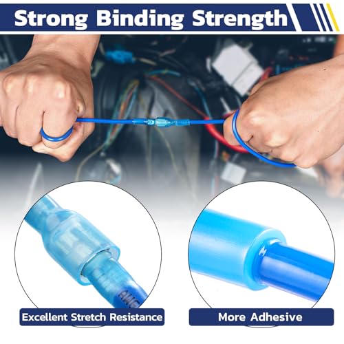 haisstronica 100PCS Heat Shrink Spade Connectors, 22-10 AWG, Male/Female | Quick Disconnect Wire Connectors for Automotive, Watercraft & Electronics, 3:1 Adhesive-Lined Crimp Terminals - size: AWG 22-10, style: Male&Female Kit 100PCS