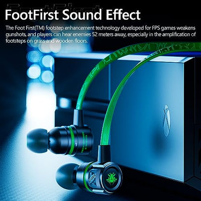 Gaming Earbuds Wired, USB C & 3.5mm Dual Plug in Ear Headphones with Mic and Volume Control for Small Ears, Stereo Bass Noise Isolating Earphones for PC/PS4/PS5/Xbox Series/Switch/Sleep/Sport/Workout | Volume Control,Stereo Bass,Noise Isolating,Earphones