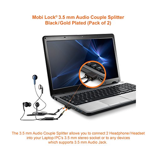 2Pcs 3.5mm Headphone Y Splitter, 1 Male to 2 Female Jacks, Share Audio | 2 users hear 1 source, for phones, tablets, laptops & media players, gold-plated contacts
