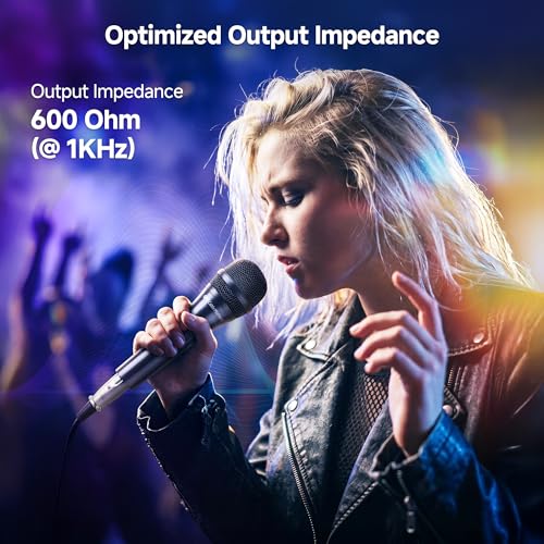 Cable Matters 2-Pack Cardioid Dynamic Vocal Microphones with 15ft Cable | 6.35mm Wired Microphone, for Singing and Karaoke, Compatible with Singing Machine