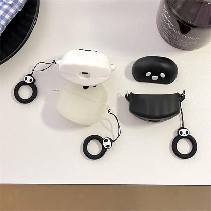 Case for Samsung Galaxy Buds 3 and for Galaxy Buds 3 Pro Earbuds with Carabiner, Silicone Charging Shockproof Protective Cover with Cartoon Skin Design for Man Woman Teen (WTghost) - color: WTghost