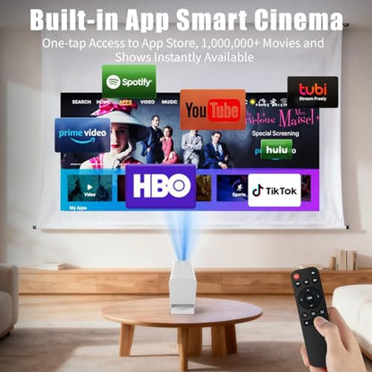 Mini Projector with Wifi and Bluetooth,4K Supported Smart Projector