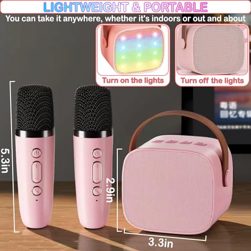 Mini Karaoke Machine for Kids & Adult, 4-12 Years Old Girls Christmas Birthday Gift, Karaoke Toys Gifts for Girls Ages 4, 5, 6, 7, 8, 9, 10, 12 +Year Old Birthday Party Cute Pink - color: Cute Pink