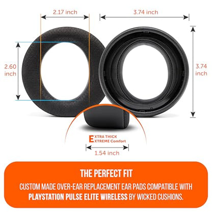 WC Freeze Pulse Elite - Cooling Gel Earpads for PS5 Pulse Elite | Made by Wicked Cushions | Thicker Cushion & Wider Opening | Black - color: Black