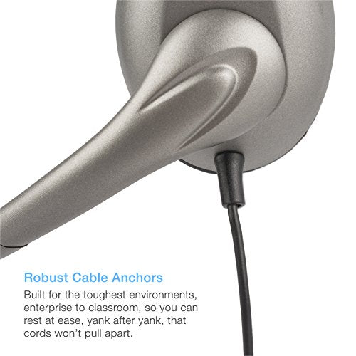 Cyber Acoustics AC-840 Mono USB Headset with Comfortable All-Day Fit | Great for Call Centers, Education and Office Use, Lightweight Build, Clear Audio