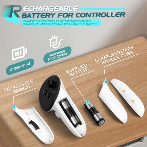 HURRA Charging Dock for Meta Quest 3S/3/2/Pro | Fast Charging Station with LED Indicator/Magnetic Charging Headset & Controllers, USB-C Charger & Cable - size: Charging Dock for Quest 2/3/3S