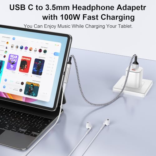 [Apple MFi Certified] iPhone Aux Adapter and Charger Lightning to 3.5mm | 2-in-1 Headphone Jack Adapter + Fast Charger Splitter Car Audio iPhone Dongle for Apple 14 13 12 11 Pro XR XS Max X 8 7 6s - color: Silver