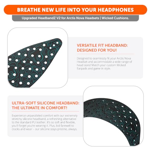 WC HeadbandZ Arctis Nova V2 - Wide Silicone Headband for Arctis Nova - color: Midnight FrankP