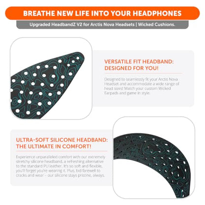 WC HeadbandZ Arctis Nova V2 - Wide Silicone Headband for Arctis Nova - color: Midnight FrankP