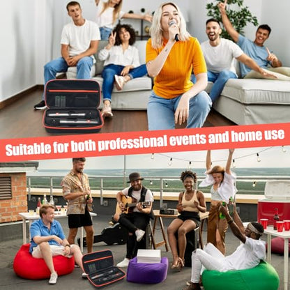 Coitak Wireless Microphone Case for JBL Wireless 2 Mic System, Box Only | Handheld Dual Mic Case, 2 Mic Foam Covers, Portable Storage Bag, Box Only