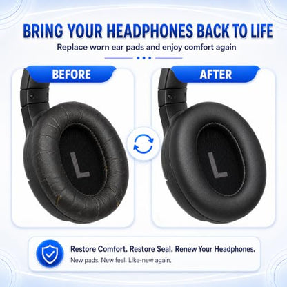 Replacement Ear Pads for JBL Tune 700BT, 710BT, 720BT, 750BTNC, 760NC, 770NC Headphone, Extra Thick Cushions, Ear Cups Cover, Soft Leather＆Memory Foam Headset Earpads (Red) - color: Red