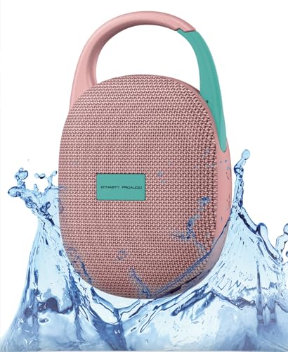 DYNASTY PROAUDIO SB-POD Ultra-Portable Bluetooth Speaker with LED Ambient Lights, IPX7 Waterproof & Dustproof, Blueotooth 5.3, HD Sound, Punch Bass, Integrated Carabiner, Stereo Pairing (Pink) - color: pink