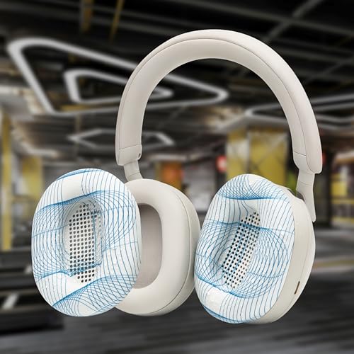 WC SweatZ XM5 - Patented Earpad Sweat Covers for Sony WH1000XM5 by Wicked Cushions | Full 360 Earpad Protection | Sweatproof & Easily Washable | Ivory Tide - color: Ivory Tide