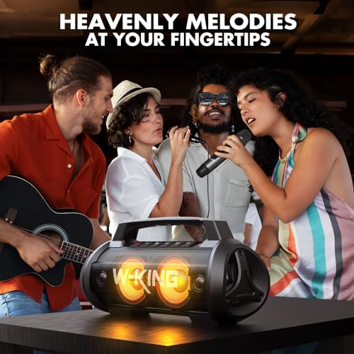 W-KING Portable Bluetooth Speaker with Wireless Microphone, Loud Karaoke - style: D10MIC