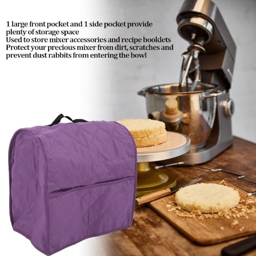 ‌Stand Mixer Cover with Storage Pockets and and Handle Dust Proof Protective Bag for 4.5QT Mixers and Small Kitchen Appliances(Purple) - color: Purple