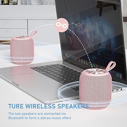 Bluetooth Speakers Portable Wireless Waterproof IPX7 Bluetooth 5.0 Dual Pairing Mini Shower Speaker, 24H Playtime Stereo Surround Sound, for Outdoor Travel, Pool