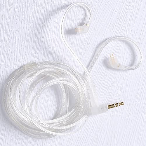 KZ in-Ear Headphones Silver Plated Upgrade Cable Detachable Replacement Cord with 2 pin 0.75mm Replacement Earphone / Earbuds Audio Cable Compatile with (B Pin (KZ-ZST/ZS10/AS10/BA10/ES4/ZSR/AS06))
