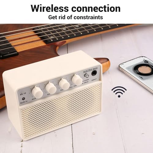 KOKKO KB-10 Bass Amplifier Portable Mini Bluetooth Audio 10W Mini Bass Amplifier Portable Rechargeable Bass Guitar Practice Amplifier