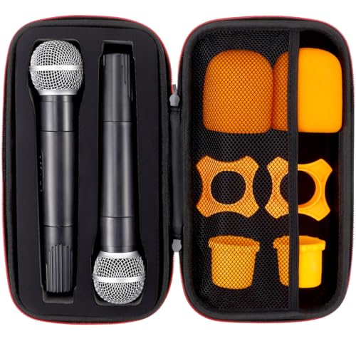 Gadpiparty Wireless Microphone Case, Dual Microphone Case, with Handle