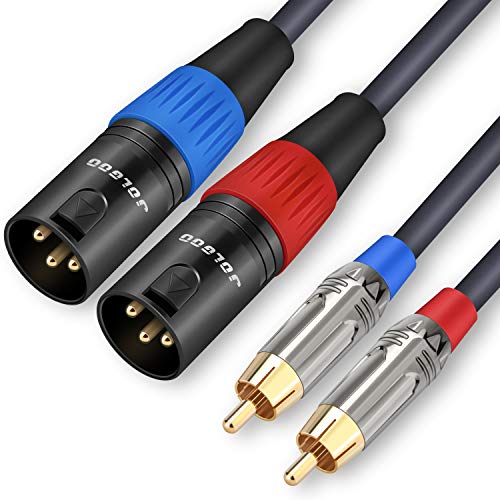 JOLGOO RCA to XLR Cable - Dual RCA to Dual XLR HiFi Audio Cable, 25 Feet, 4N OFC Wire, for Amplifier, Mixer, Microphone - size: 25 Feet, style: Dual RCA Male to Dual XLR Male