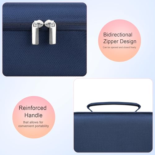 Carrying Case for Blue Tees Golf Player Pro/Player+ AI-Powered GPS Speaker | Blue Tees AI Powered Golf Speaker Hard Travel Protective Bag Storage Holder, Extra Mesh Pocket Fits Charging Cable, Navy - color: Navy