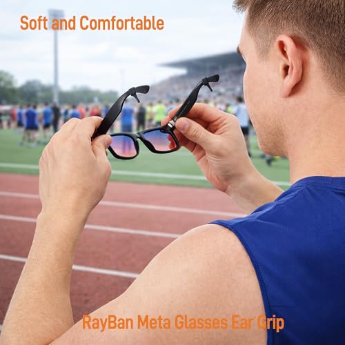 Glasses Ear Grips for Rayban Meta & Thick Temples - Anti-Slip Silicone Eye Glasses Ear Grippers, Eyeglass Grip Sleeve Retainer, Sunglass Holders Cushions Hooks, Accessories - 10 Pairs White - color: 10 Pairs White