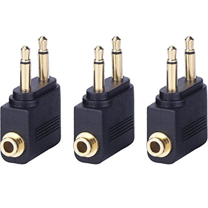 EBOOT 3 Pcs Airplane Headphone Adapter Airline Flight Adapter for Headphone