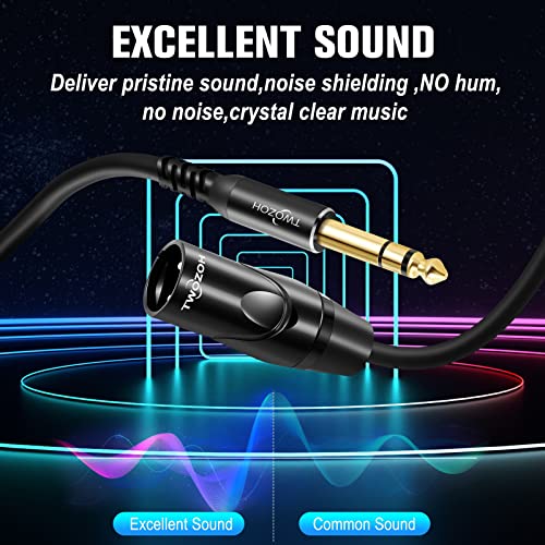 Twozoh XLR to 1/4 Inch Jack TRS Balanced 6.35mm Plug to XLR Male Guitar Cable 1FT (Professional/HiFi) - color: Male 1-PACK, size: 1FT