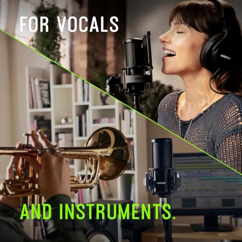 Shure SM4-K Studio Condenser Microphone – XLR Mic for Home Studio Recording, Vocals & Instruments with Mix-Ready Sound & All-Metal Construction, Black | Vocals and Instruments with Mix-Ready Sound and All-Metal Construction, Black - size: 3.20, style: SM4