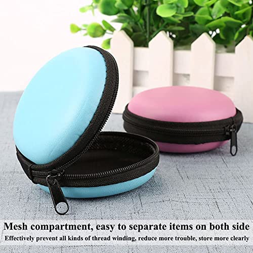 AKOAK 6 Pcs Portable Round Earphone Storage Box USB Data Cable Hard Disk Zipper Bag Storage Bag