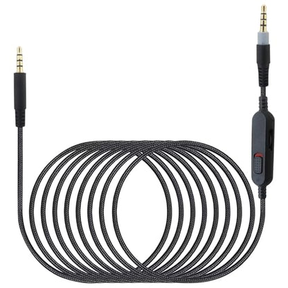 Replacement for G Pro X Cord, Detachable Gaming Headset Cable Replacement for Logitech G Pro/ G433/ G233, 3.5mm(1/8") Nylon Braided Wire with Inline Mute Switch and Volume Controller, 6FT