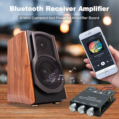 ZK-502T 100W Bluetooth 5.0 Amplifier Board with Treble and Bass Control, TPA3116D2 50Wx2, Bluetooth AMP Board for Home Passive Speakers - style: ZK-502T