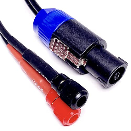 CNCESS Speakon Plug to Female Banana Jack Speaker Cable, 2 Pack | Binding post, Accept Banana Plug, Spade Fork, Bare Wire