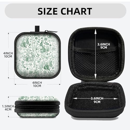 Square Data Cable Earbud Charger Coin Storage Bag Shockproof and Drop-Proof EVA Material Compatible with AirPod(Green) - color: Green