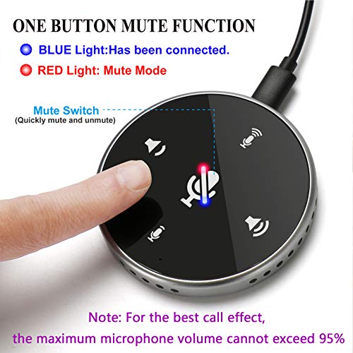 Upgrated USB Conference Microphone with Speaker,Laptop Omnidirectional Computer Mic with Touch-Sensor to Mute/Volume,for Zoom Meetings,Skype,VoIP Call,Interview,Christmas Stocking Stuffers Surprise