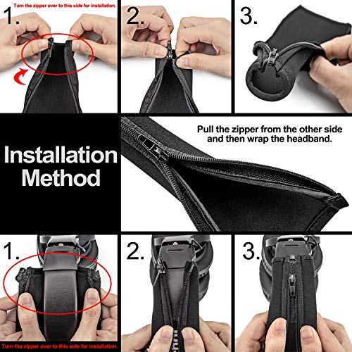 Replacement Headband Cover Compatible ATH M50X M50 M40X M40 M30X M20X Headphones (Black) - color: Black