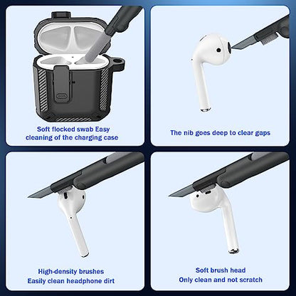 RFUNGUANGO for AirPods 2 Case Carbon Fiber Series, Black - color: A-CF-Black, size: AirPods 2 Case